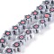 Handmade Flower Polymer Clay Beads Strands, Gray, 9.6x4mm, Hole: 1.4mm, about 38pcs/Strand, 12.99''(33cm)