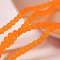 Baking Paint Transparent Glass Bead Strands, Frosted, Round, Dark Orange, 4mm, Hole: 1.1~1.6mm, about 200pcs/strand, 31.4 inch