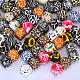 Colorful Pattern Printed Silicone Focal Beads&nbsp;SI-JX0022A-01-4
