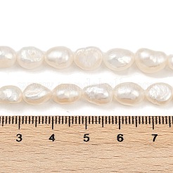 天然養殖淡水パールビーズ連売り  研磨両側  グレード3a+  貝殻色  7~8mm  穴：0.6mm  約36~37個/連  13.54~13.82''（34.4~35.1センチメートル）&nbsp;PEAR-P064-20J-03C