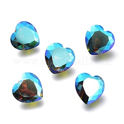 キュービックジルコニア尖底カボション  多面カットハート  ペリドットsi  12x12x7mm&nbsp;ZIRC-H108-07D-214SI