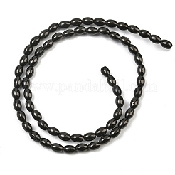 天然のコールクォーツビーズ連売り  ライス  ブラック  6x4mm  穴：0.5mm  約66個/連  15.87''（40.3センチメートル）&nbsp;GG-CBA20E4-A01