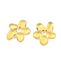 手作りランプワークビーズ  花  きいろ  18x17x4mm  穴：3.7mm&nbsp;LAMP-S069-03D