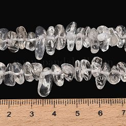 天然石クオーツクリスタルビーズ連売り  水晶  チップ  8~18.5x6.5~10x1.5~7mm  穴：0.7~1mm  約96~130個/連  15.94''（40.5センチメートル）&nbsp;GG-CBAC61B-C03-01