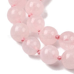 Natural Rose Quartz Mala Prayer Round Beaded Wrap Necklaces with Long Tassel and Metal Tree of Life&nbsp;FS-WG93CBE-02