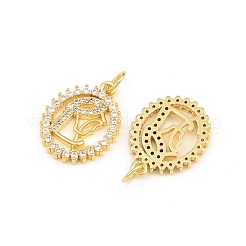 Brass Micro Pave Clear Cubic Zirconia Pendants&nbsp;CU-CBA5CB0-20G