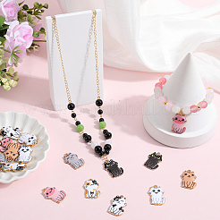 28Pcs 7 Colors Rack Plating Alloy Enamel Pendants&nbsp;FIND-SC0012-10