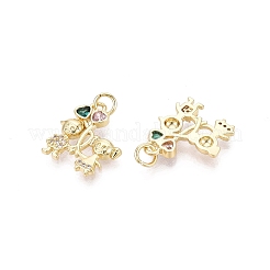 Brass Micro Pave Cubic Zirconia Pendants&nbsp;KK-N287-32A-G
