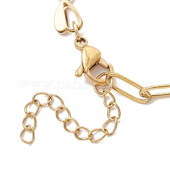 2Pcs 304 Stainless Steel Asymmetric Heart Link Chains Bracelets&nbsp;BJEW-JB13510