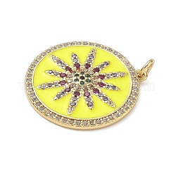 Brass Micro Pave Colorful Cubic Zirconia Pendants&nbsp;ZIRC-A020-12G-1