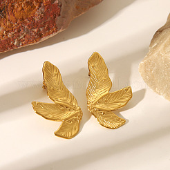 Fashionable 304 Stainless Steel Leaf Stud Earrings & Hair Bobby Pin Set for Women&nbsp;SH3836-1