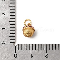 真鍮製マイクロパヴェキュービックジルコニアペンダント  松ぼっくりのチャーム  ゴールドカラー  12x8mm  丸カン：5x0.8ミリ  3.2mm内径&nbsp;FIND-B060-03G
