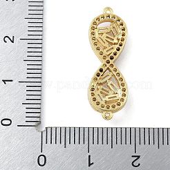 Rack Plating Brass Clear Cubic Zirconia Infinity Connector Charms&nbsp;KK-A234-036G-01