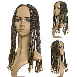 ツイストした情熱がかぎ針編みの髪をねじる  プレループかぎ針編みの編組合成編組ヘアエクステンション  低温耐熱繊維  長い＆縮毛  明るい茶色  18インチ（45.7cm）&nbsp;LS-OHAR-G005-17B