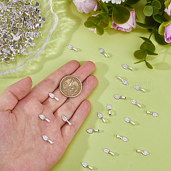 合金接着フラットパッドベイル150個  シャベルペンダントベイル  アンティークシルバー  15x5x1~5mm  穴：4.5x3mm&nbsp;TIBE-DC0001-26