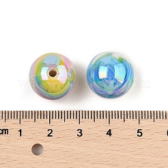 印刷されたアクリルラウンドビーズ  ABカラー  クマ  ミックスカラー  16x16x15mm  穴：2.5mm&nbsp;OACR-R001-01A