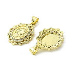 Brass Micro Pave Cubic Zirconia Pendants&nbsp;KK-H472-53K-G
