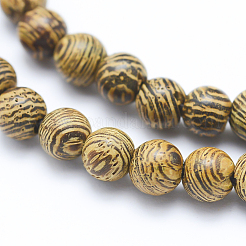 Natural Wenge Wood Beads Strands&nbsp;WOOD-P011-05-4mm