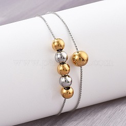 304 Stainless Steel Rolo Chain Multi-layer Bracelets for Women&nbsp;BJEW-D337-01A-GP