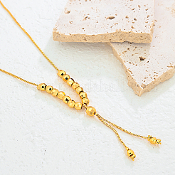 Fashion Minimalist Brass Round Ball Women's Tassel Pendant Necklaces for Daily Wear&nbsp;FW0010