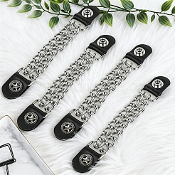 4Pcs PU Leather & Alloy Chain Vest Extenders&nbsp;DIY-CL0001-91B