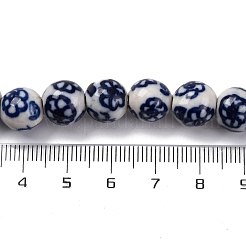 Handmade Blue and White Porcelain Beads Strands&nbsp;PORC-I027-03J