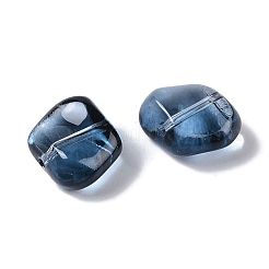 透明ガラスビーズ  ナゲット  ブルー  8x9.5x5mm  穴：0.8mm&nbsp;GLAA-S202-07A