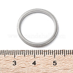 変色しないテクスチャ加工の201ステンレススチール製シンプルで薄い女性用指輪  ステンレス鋼色  2mm  内径：17mm&nbsp;RJEW-I089-26P