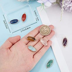 7Pcs 7 Styles Natural Mixed Gemstone Connector Charms&nbsp;G-BBC0001-34