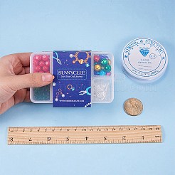DIYブレスレット作り  アルミベルのチャーム  プリントガラスビーズ  鉄スペーサービーズとチベットスタイルのペンダント  ミックスカラー  11x7x3cm&nbsp;DIY-SC0004-20