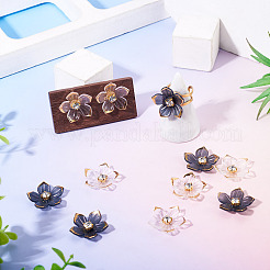 100Pcs 2 Colors Transparent Resin Sakura Flower Bead Caps&nbsp;RESI-TA0005-57