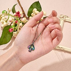 15個3スタイル304ステンレススチールペンダント  きのこチャーム  ミックスカラー  23.5x15.5x4mm  穴：1.8mm  5個/カラー&nbsp;STAS-SZ0002-77