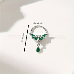Gothic 316 Surgical Stainless Steel Enamel Green Bat Nose Ring with Drop Charms for Men and Women Party Jewelry&nbsp;LS-YQ2645