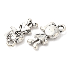 少女チベットスタイル亜鉛合金のチャーム  カドミウムフリー＆鉛フリー  アンティークシルバー  16x8x3mm  穴：2mm  約1493個/1000g&nbsp;TIBEP-Q033-107