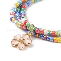 Adjustable Glass Bead Braided Beaded Bracelet&nbsp;BJEW-JB08951
