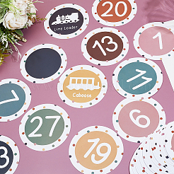 36Pcs 36 Styles Flat Round Paper Blank Label Stickers&nbsp;DIY-WH0308-853B