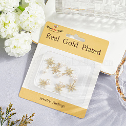 6Pcs Brass & Natural Pearl Star Pendants&nbsp;KK-BBC0019-33