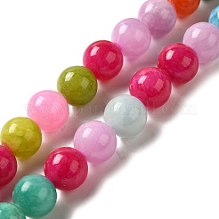 天然石イエロージェイド翡翠ビーズ連売り  染め  ラウンド  直径約10mm  穴：1mm  38~40個/連  15インチ&nbsp;JBR10mm-C