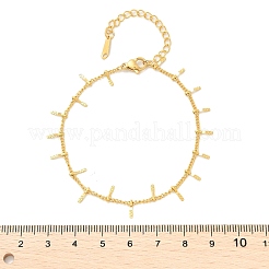 女性用304ステンレススチールカーブチェーンリンクブレスレット  18KGP本金メッキ  7インチ（17.7cm）&nbsp;BJEW-U023-06G