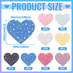 16Pcs 8 Colors PU Imitation Leather Heart Bookmarks&nbsp;AJEW-TA0002-61
