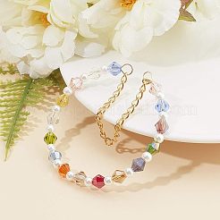 電気メッキガラスビーズセット  パール光沢メッキ  多面カット  双円錐形  ミックスカラー  6x5.5~6mm  穴：1mm  18色  80個/カラー  1440個/箱&nbsp;EGLA-NB0001-12