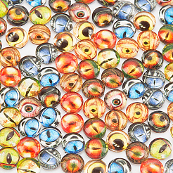 Flat Round Glass Cabochons&nbsp;GLAA-WH0032-03