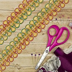 Ethnic Style Embroidery Polyester Lace Trims&nbsp;OCOR-WH0070-20A