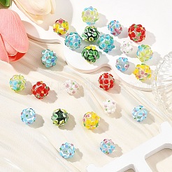 8個 8色 手作りの凹凸ランプワークビーズ  ラウンド  ミックスカラー  12~13mm  穴：1.5~1.6mm  1pc /カラー&nbsp;LAMP-YW0004-17