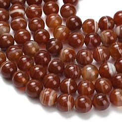 Natural Banded Agate Beads Strands&nbsp;G-L642-B04-8mm
