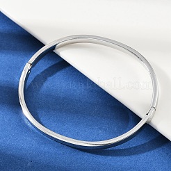 男性用ステンレススチールバングル201個  ステンレス鋼色  1/8インチ（0.4cm）  内径：2-3/8x2インチ（6x5cm）&nbsp;BJEW-B138-02P