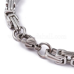 Tarnish Resistant 304 Stainless Steel Byzantine Chain Bracelets&nbsp;BJEW-I295-02B-P