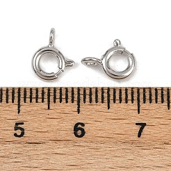 真鍮のスプリングリングの留め金  長持ちメッキ  カドミウムフリー＆鉛フリー  プラチナ  9x7x3mm  穴：1.8mm&nbsp;KK-A257-13A-P