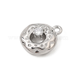 Brass Micro Pave Clear Cubic Zirconia Charms&nbsp;CU-CBA3D76-17P