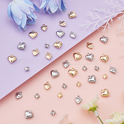 120Pcs 6 Style Stainless Steel Heart Charms&nbsp;STAS-SC0003-98